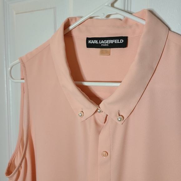 Karl Lagerfeld Paris pink sleeveless blouse - Picture 2 of 2